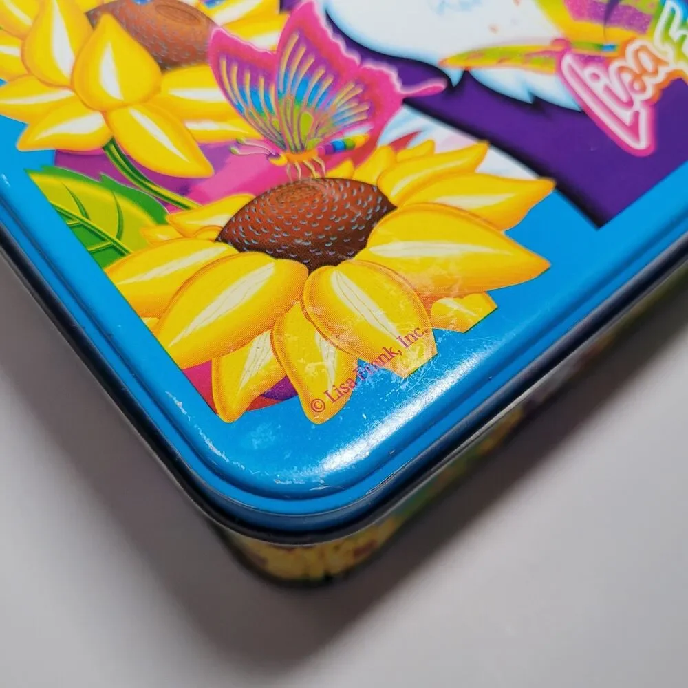 Lisa Frank Sunflower Kittens Collector Tin Playtime Vintage 90s Metal Box Empty